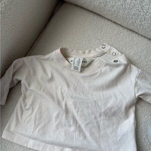 H&M Cream Long Sleeve Kids Tee